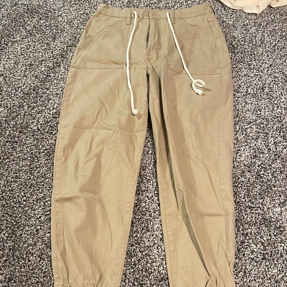 Tan Cargo Joggers